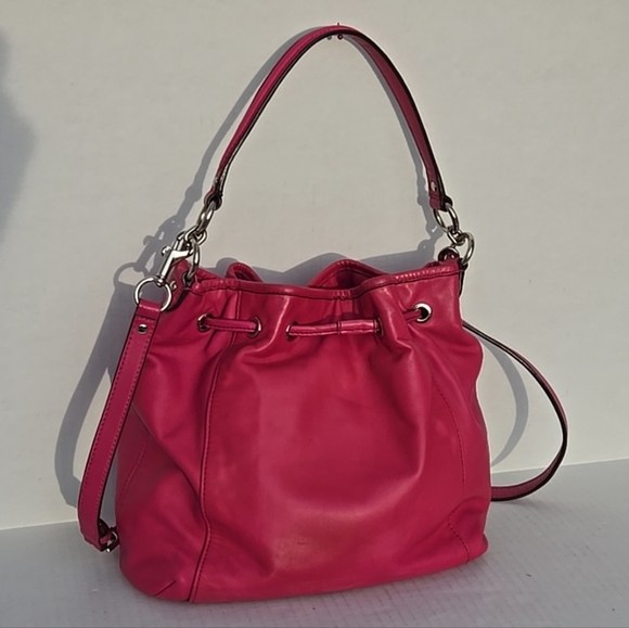 Coach Daisy Drawstring 2Way Convertible Crossbody Shoulder Bucket Bag Purse Pink - Picture 5 of 14